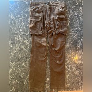Brown Tapered Cargo Pants